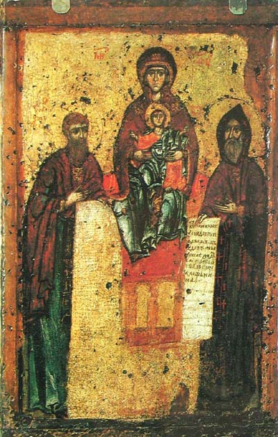 Image - The icon of The Mother of God of the Caves or The Svensk Mother of God (11th century, Kyivan school).